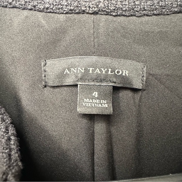 Ann Taylor navy tweed moto jacket size 4 - Picture 2 of 5